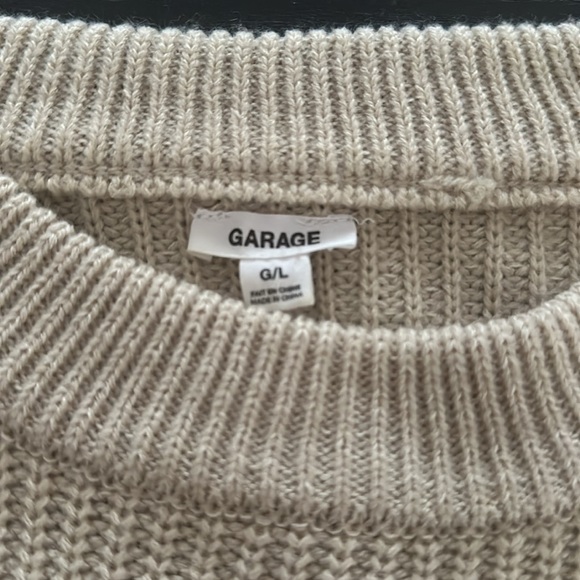 Garage tan and brown stripe sweater only worn once super soft, size large. - Picture 2 of 3